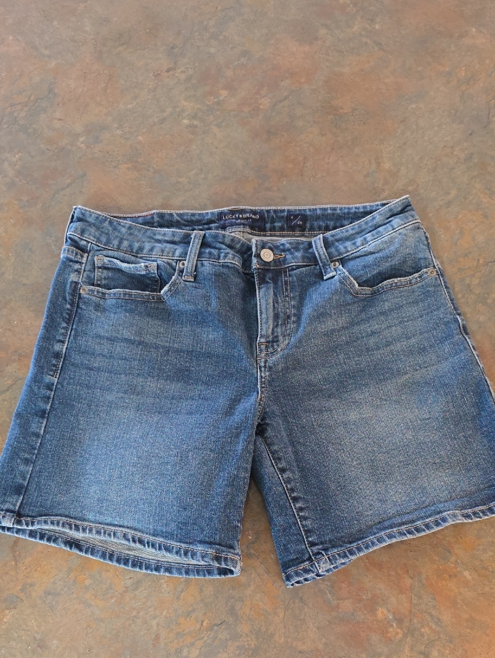 Lucky Brand Midrise Blue Denim Jean Shorts